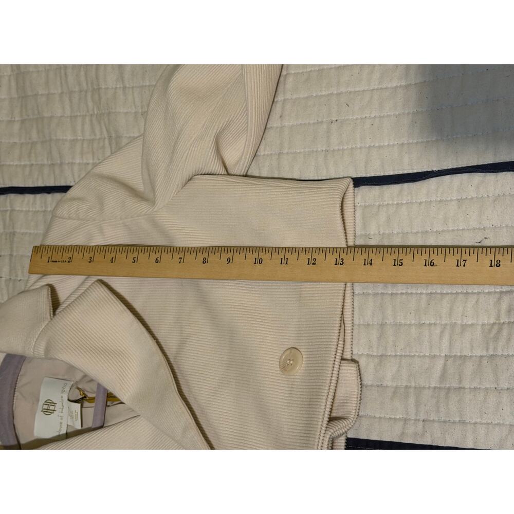 House of Harlow 1960 XS Cream Corduroy Cropped Blazer Double Breasted Ivory - Picture 6 of 10